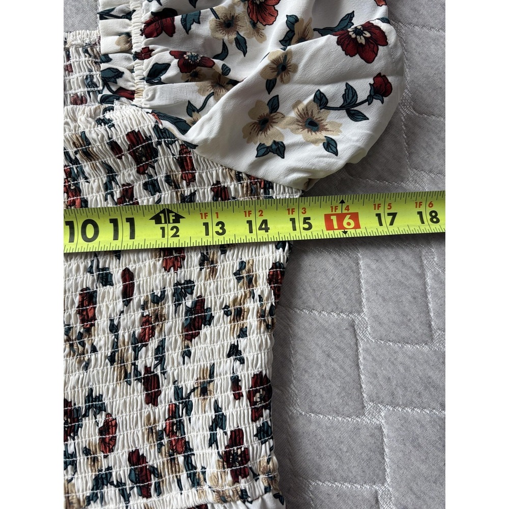 Ivy City Co Dress Womens Small White Floral Sweet Caroline Smocked Midi Sundress - Picture 7 of 7